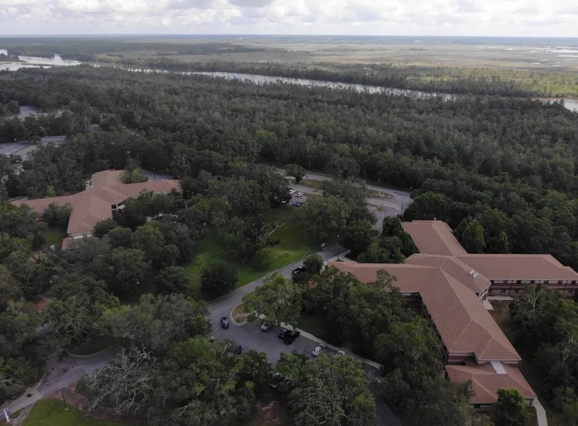 University of West Florida roofing project Pensacola Florida — aerial view 1